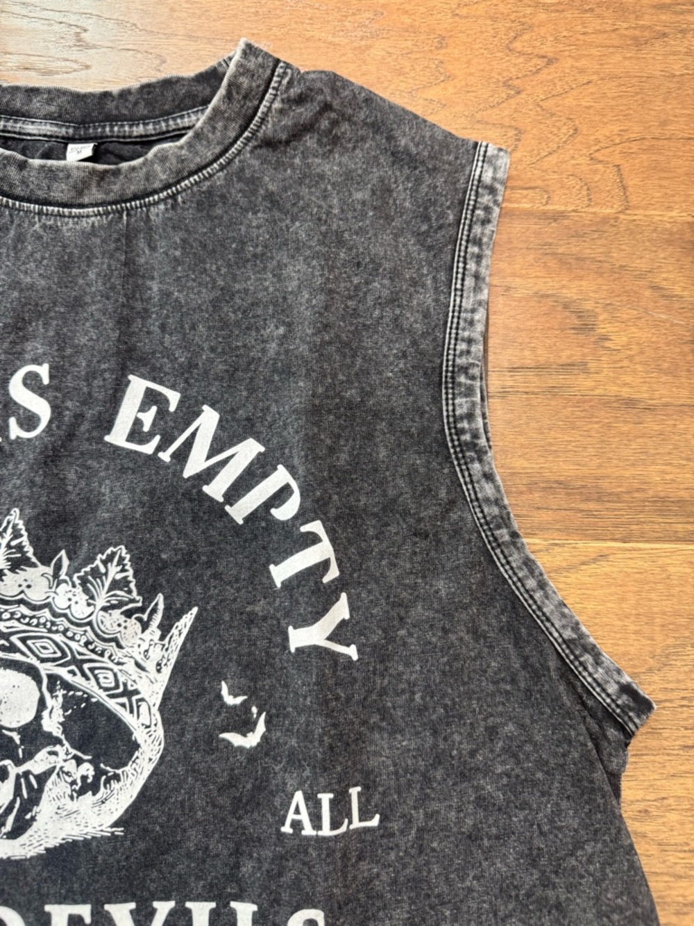 Hell Is Empty And The Devils Are Here Black Graphic Muscle Tee Shakespeare - Picture 5 of 8